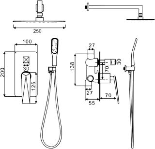 Душевой комплект Boheme Venturo белый/золото 384-W